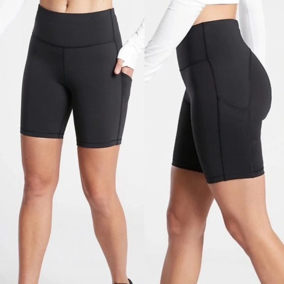 Athleta Black High Rise Ultimate Stash Pocket 7" Short Size XS - Picture 1 of 12